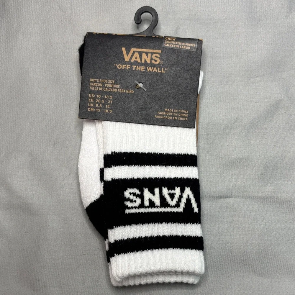 Vans Black and White Logo Crew Athletic Socks